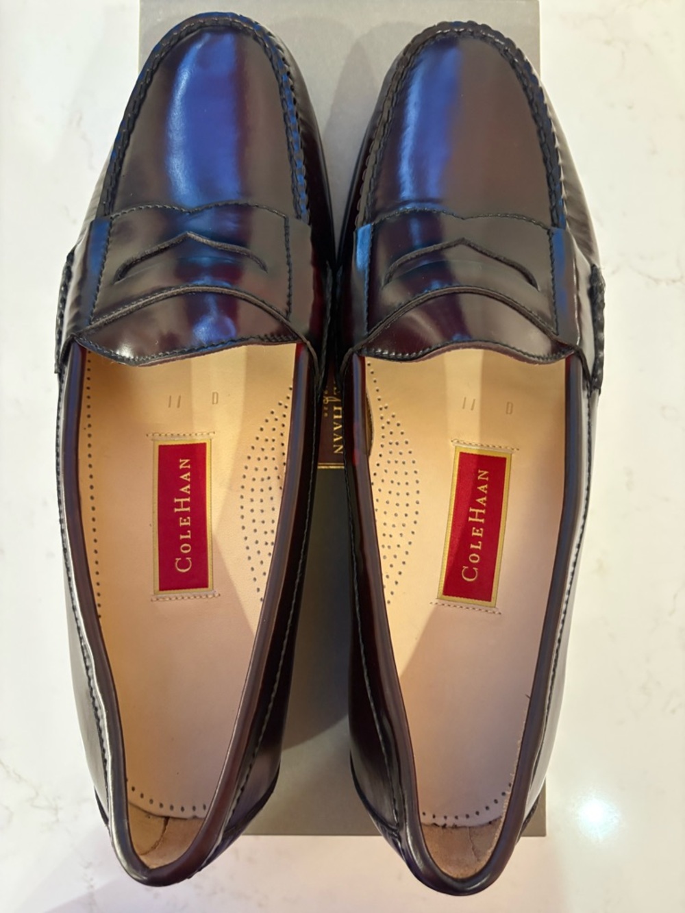 NWT Cole Haan Men’s Burgundy Leather Pinch Penny Loafer. Size 11. - Picture 9 of 9